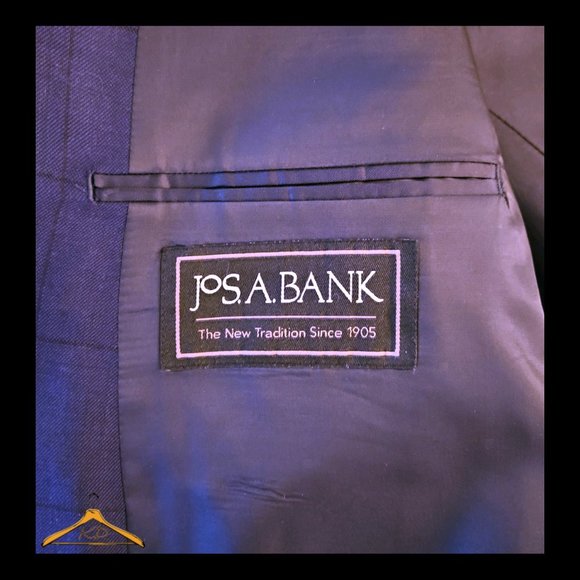 Jos. A. Bank Suit - 50R/45, Blue Windowpane Plaid, NWT - Picture 8 of 16